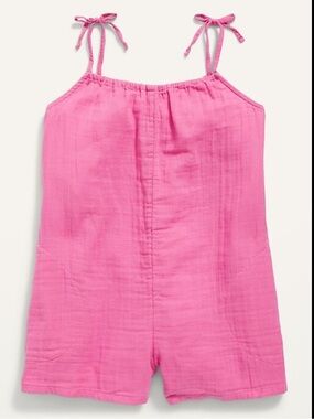 Old Navy Double-Weave Decorative Shoulder-Tie Romper for Girls
